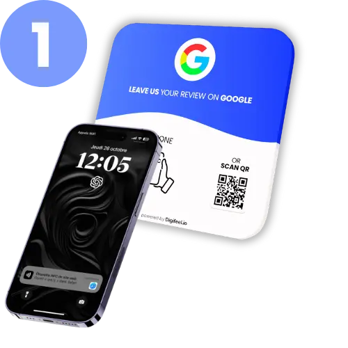 Tap the SnapReview plate with a phone